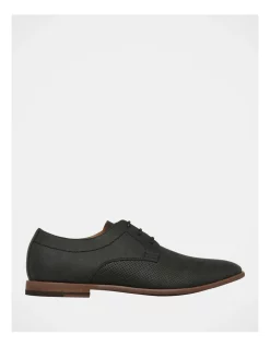 Cheap ⌛ Blaq Michael Black Perforated Lace Up Derby 👟 Shoe ⌛