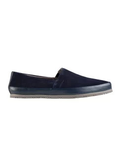Cheap 👏 Aquila Dorchester Suede Slippers In Navy 🎉