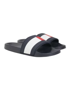 Buy ⭐ Tommy Hilfiger Essential Flag Pool Slide Slides In Navy ✨