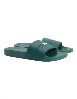 Cheapest 🧨 Tommy Hilfiger Embroidery Hilfiger Pool Slide Slides In Green ⭐