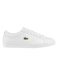 Coupon 💯 Lacoste Straightset Leather White Trainer 👟 Sneaker 👍