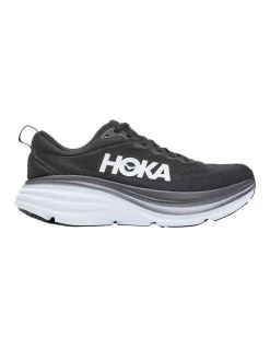 Best Pirce 🔥 Hoka One One Bondi 8 Wide Mens Running 👞 Shoes In Black/White 😉